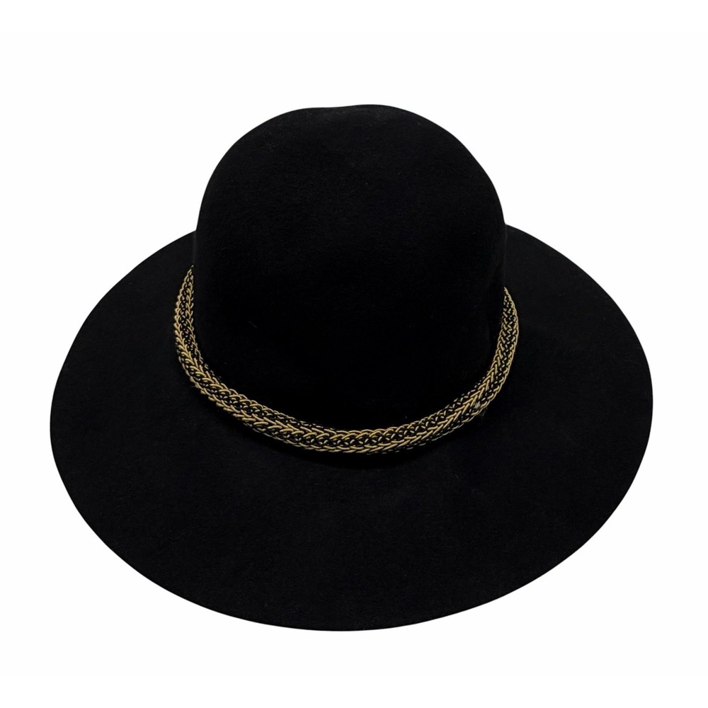 Bollman Vintage Women's Black 100% Wool Hat 14" Made In U.S.A - WPL 5923